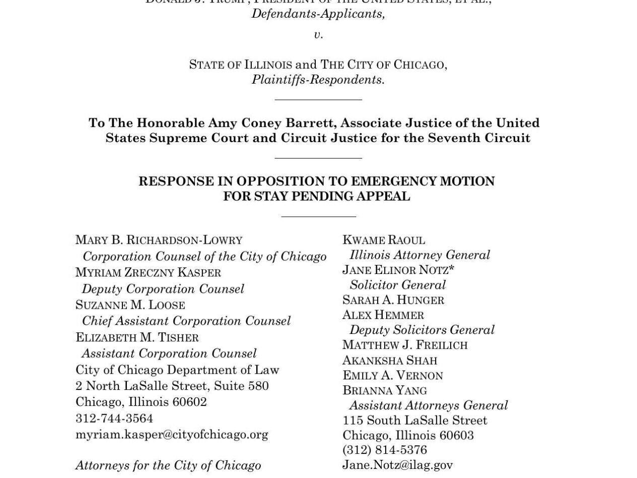 Illinois asks Supreme Court not to give Trump authority over National Guard